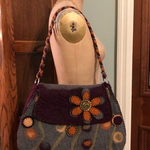 Rising Tide felt handbag (Boho; Hippie; Gypsy)